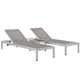 Modway Shore 3 Piece Outdoor Patio Aluminum Set - EEI-2471 | Outdoor Recliners & Lounge Chairs | Modishstore-22