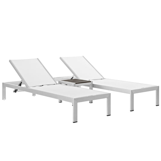 Modway Shore 3 Piece Outdoor Patio Aluminum Set - EEI-2471 | Outdoor Recliners & Lounge Chairs | Modishstore-21