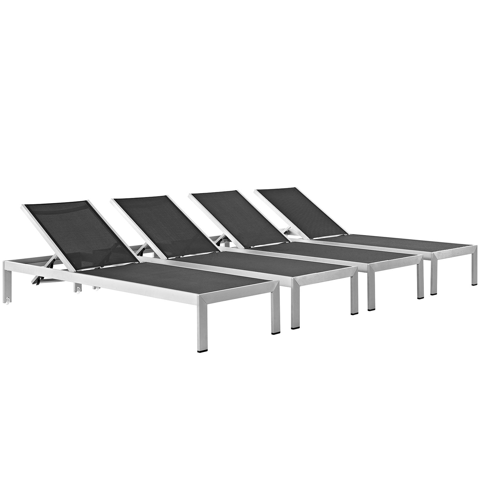 Modway Shore Set of 4 Outdoor Patio Aluminum Chaise - EEI-2473 | Outdoor Recliners & Lounge Chairs | Modishstore-17