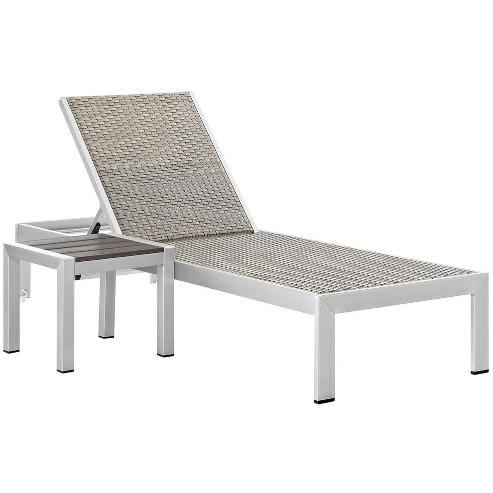 Modway Shore 2 Piece Outdoor Patio Set - Silver Gray - EEI-2475 | Outdoor Recliners & Lounge Chairs | Modishstore - 2