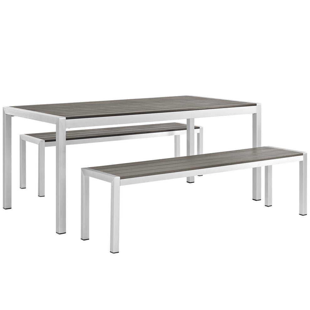 Modway Shore 3 Piece Outdoor Patio Aluminum Dining Set - EEI-2480 | Outdoor Dining Sets | Modishstore - 2