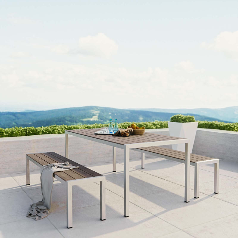 Modway Shore Piece Outdoor Patio Aluminum Dining Set EEI-2480