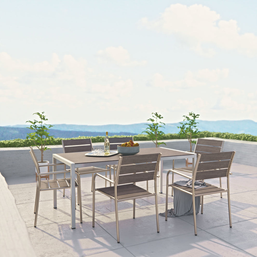 Modway Shore 7 Piece Outdoor Patio Aluminum Dining Set - EEI-2484 | Outdoor Dining Sets | Modishstore - 8