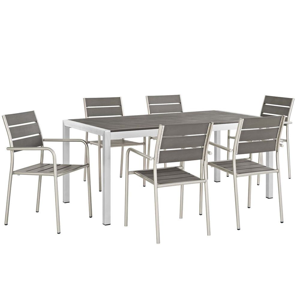 Modway Shore 7 Piece Outdoor Patio Aluminum Dining Set - EEI-2484 | Outdoor Dining Sets | Modishstore - 2