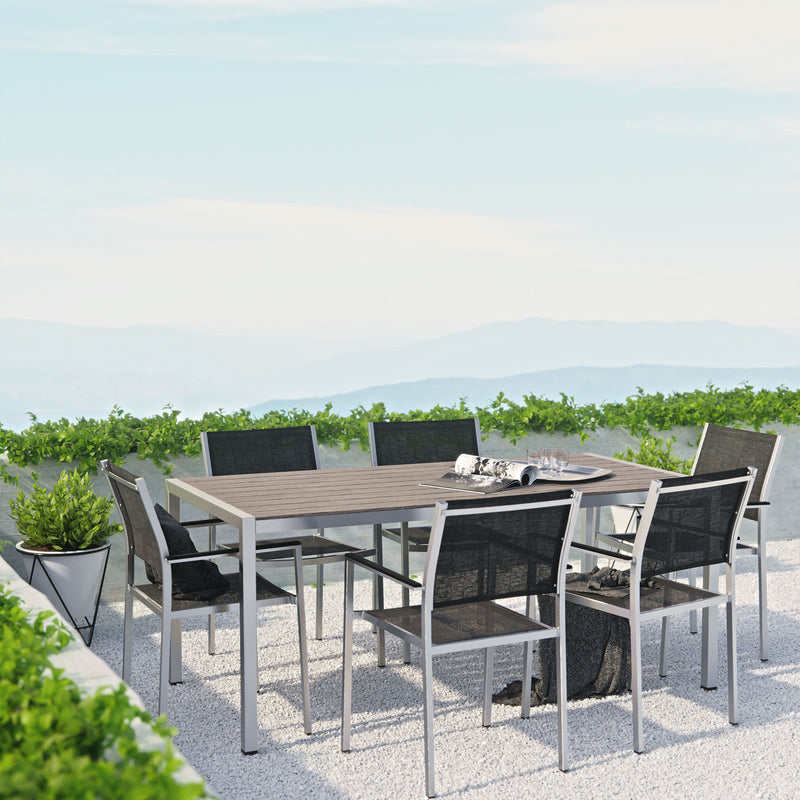 Modway EEI-2486 Shore Piece Outdoor Patio Aluminum Dining Set