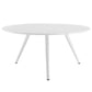 Modway Lippa 60" Round Wood Top Dining Table with Tripod Base in White | Dining Tables | Modishstore-3