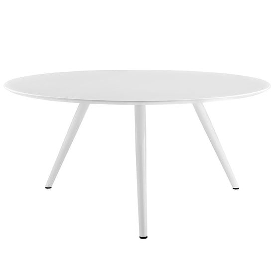 Modway Lippa 60" Round Wood Top Dining Table with Tripod Base in White