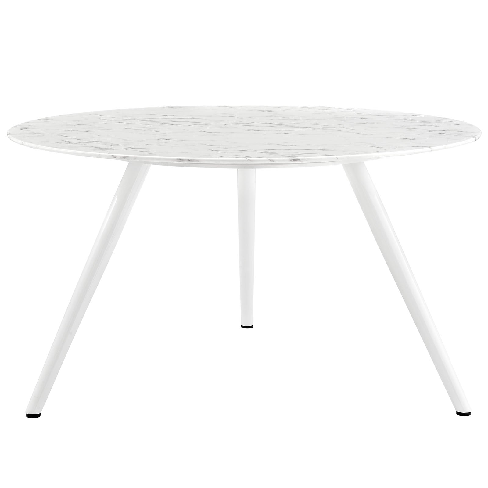 Modway Lippa 54" Round Artificial Marble Dining Table with Tripod Base in White | Dining Tables | Modishstore-4