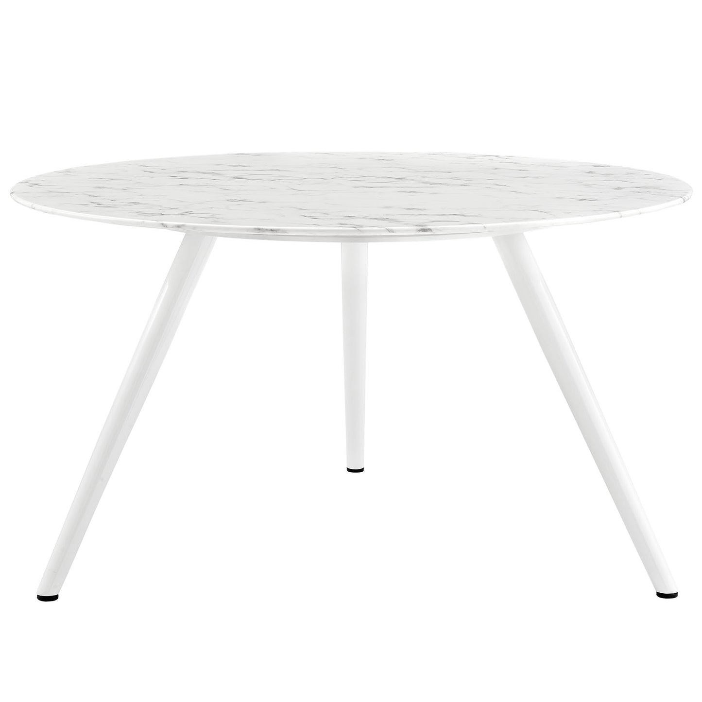 Modway Lippa 54" Round Artificial Marble Dining Table with Tripod Base in White - EEI-2526 | Dining Tables | Modishstore - 4