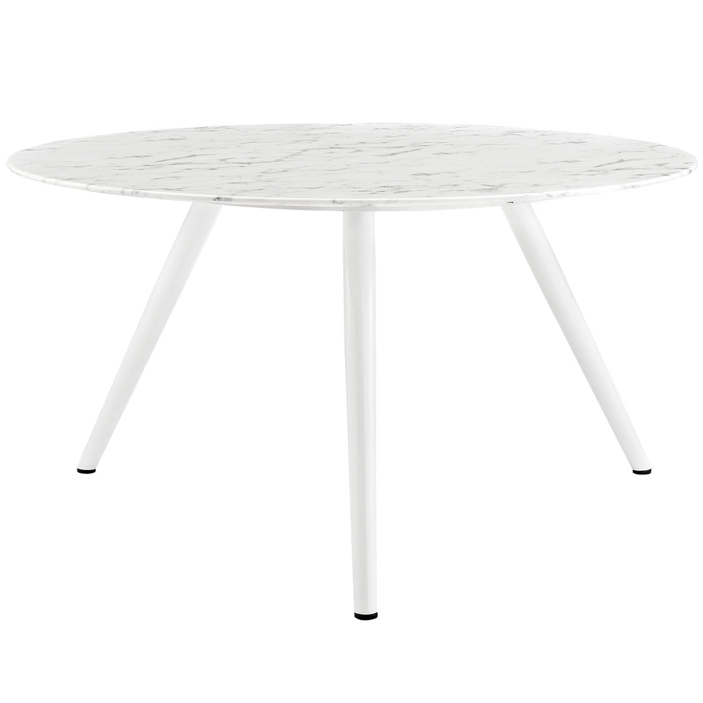 Modway Lippa 54" Round Artificial Marble Dining Table with Tripod Base in White - EEI-2526 | Dining Tables | Modishstore - 2