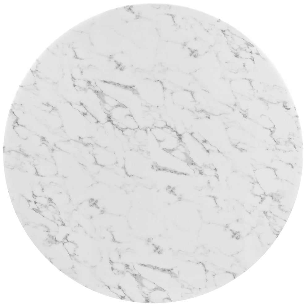 Modway Lippa 54" Round Artificial Marble Dining Table with Tripod Base in White - EEI-2526 | Dining Tables | Modishstore - 3