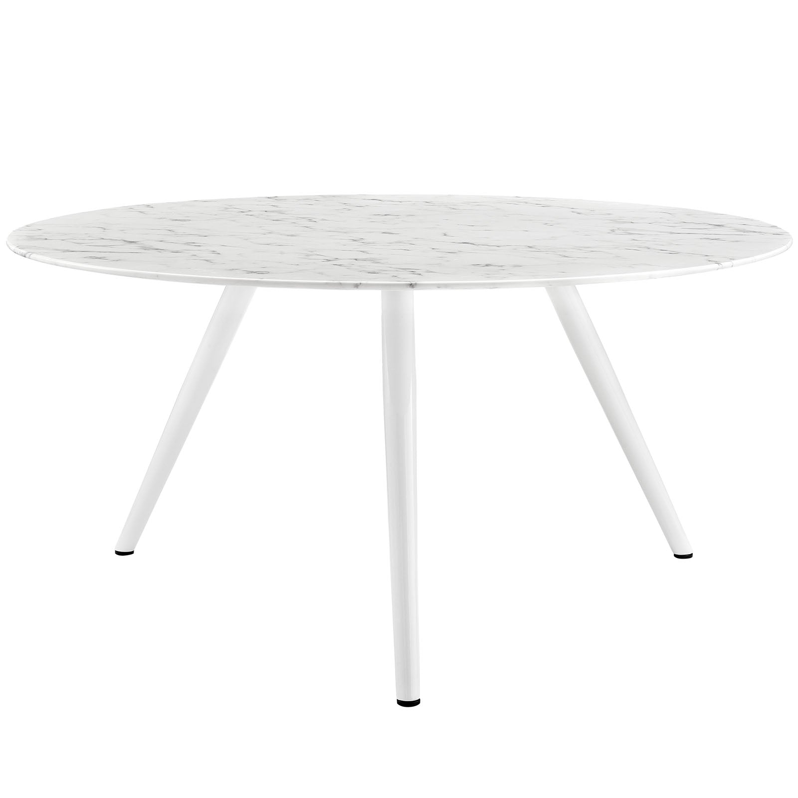 Modway Lippa 60" Round Artificial Marble Dining Table with Tripod Base in White | Dining Tables | Modishstore-3
