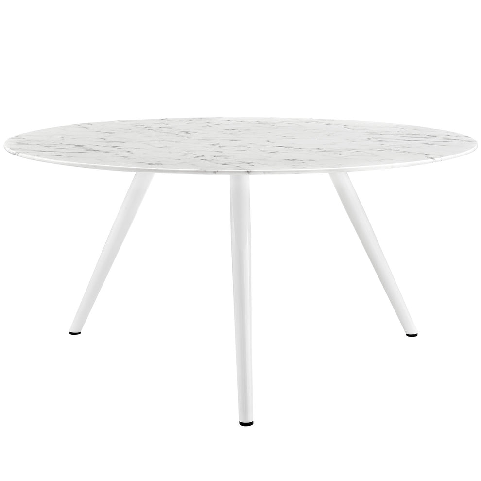 Modway Lippa 60" Round Artificial Marble Dining Table with Tripod Base in White - EEI-2527 | Dining Tables | Modishstore - 3