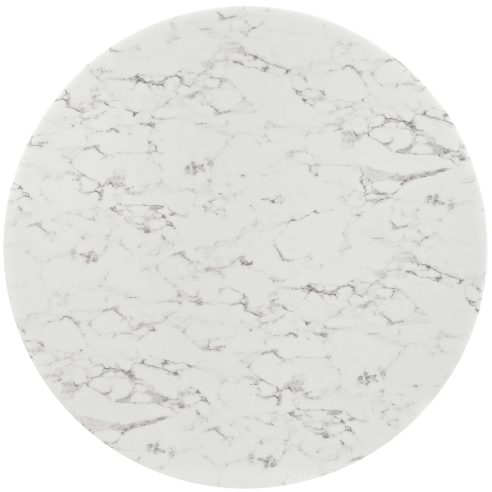 Modway Lippa 60" Round Artificial Marble Dining Table with Tripod Base in White - EEI-2527 | Dining Tables | Modishstore - 2