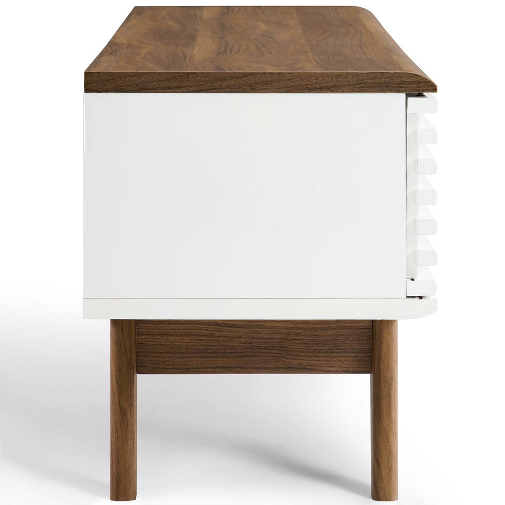 Modway Render 59 TV Stand - EEI-2541 Charcoal color with tempered clear glass  Two Adjustable Storage Shelves  Mid-Century Style 59” TV Stand | TV Stands | Modishstore - 12