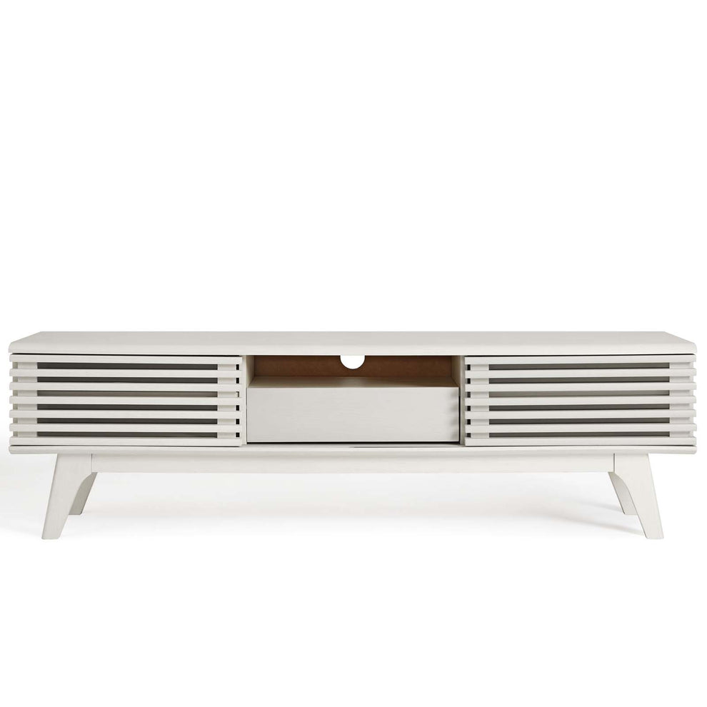 Modway Render 59 TV Stand - EEI-2541 Charcoal color with tempered clear glass  Two Adjustable Storage Shelves  Mid-Century Style 59” TV Stand | TV Stands | Modishstore - 22