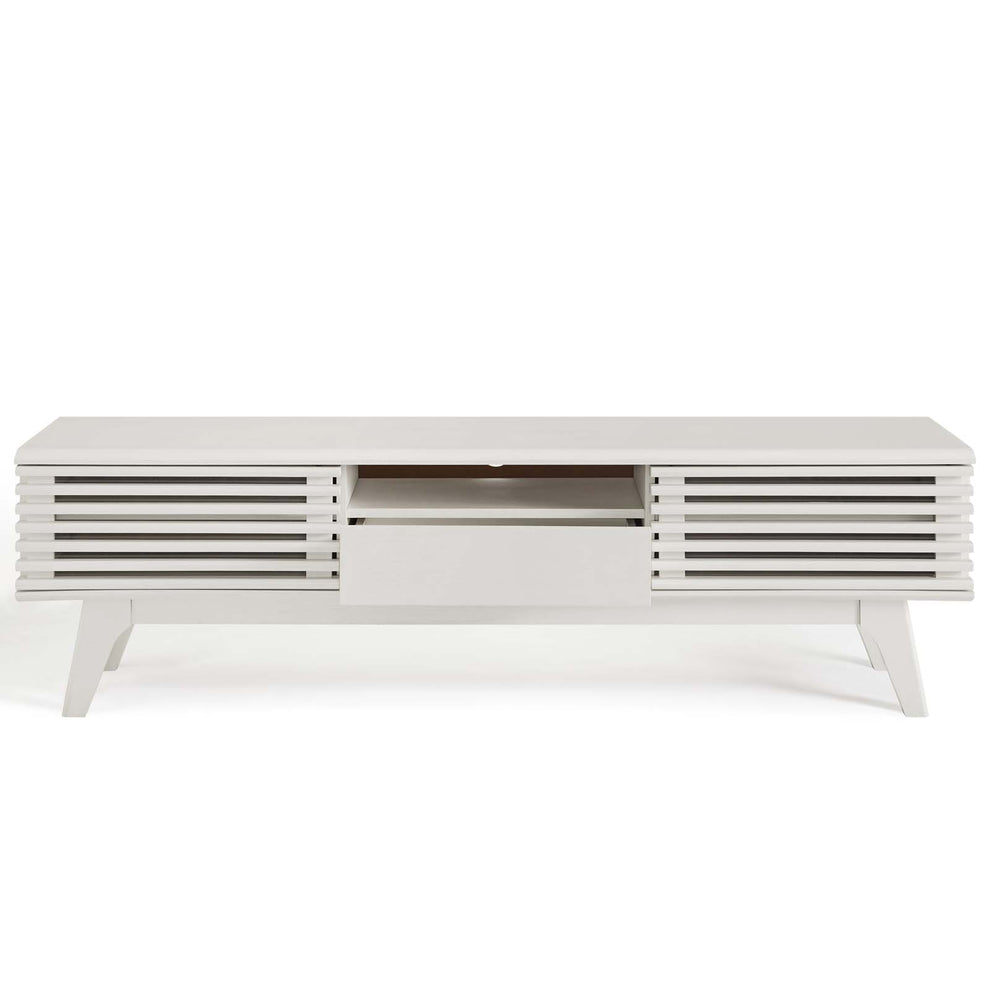 Modway Render 59 TV Stand - EEI-2541 Charcoal color with tempered clear glass  Two Adjustable Storage Shelves  Mid-Century Style 59” TV Stand | TV Stands | Modishstore - 24