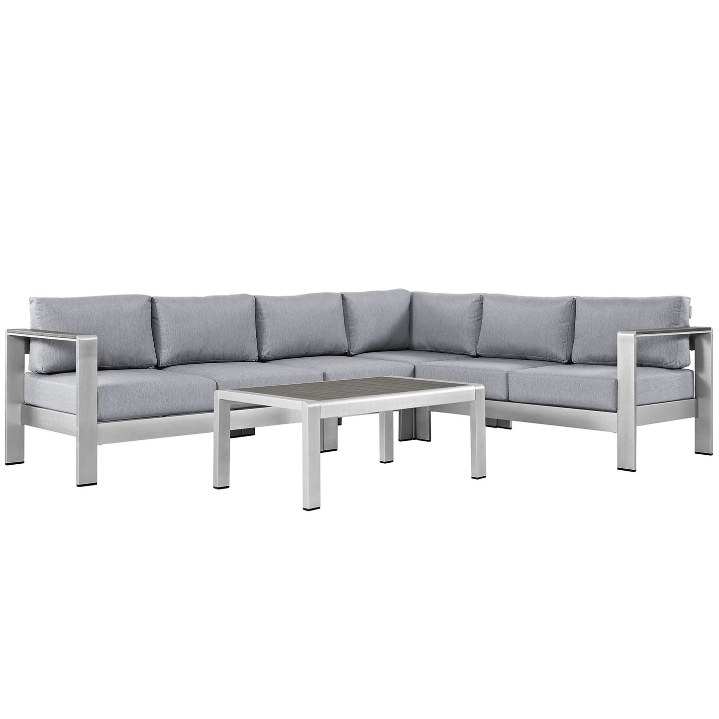 Modway EEI-2557 Shore 5 Piece Outdoor Patio Aluminum Sectional Sofa Set | Outdoor Sofas, Loveseats & Sectionals | Modishstore-30