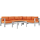 Modway EEI-2557 Shore 5 Piece Outdoor Patio Aluminum Sectional Sofa Set | Outdoor Sofas, Loveseats & Sectionals | Modishstore-28