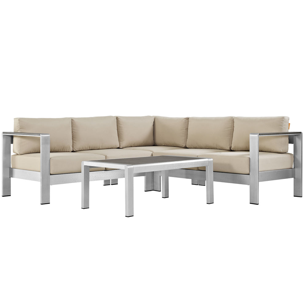 Modway EEI-2559 Shore 4 Piece Outdoor Patio Aluminum Sectional Sofa Set - EEI-2559 | Outdoor Sofas, Loveseats & Sectionals | Modishstore - 4