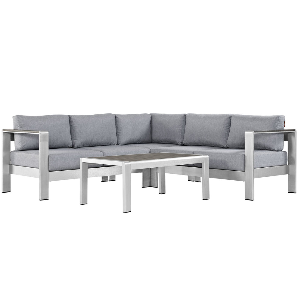Modway EEI-2559 Shore 4 Piece Outdoor Patio Aluminum Sectional Sofa Set - EEI-2559 | Outdoor Sofas, Loveseats & Sectionals | Modishstore - 3