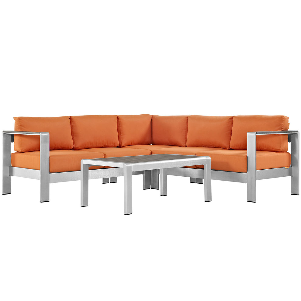 Modway EEI-2559 Shore 4 Piece Outdoor Patio Aluminum Sectional Sofa Set - EEI-2559 | Outdoor Sofas, Loveseats & Sectionals | Modishstore - 1