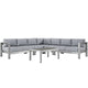 Modway EEI-2561 Shore 6 Piece Outdoor Patio Aluminum Sectional Sofa Set | Outdoor Sofas, Loveseats & Sectionals | Modishstore-30