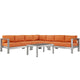 Modway EEI-2561 Shore 6 Piece Outdoor Patio Aluminum Sectional Sofa Set | Outdoor Sofas, Loveseats & Sectionals | Modishstore-28
