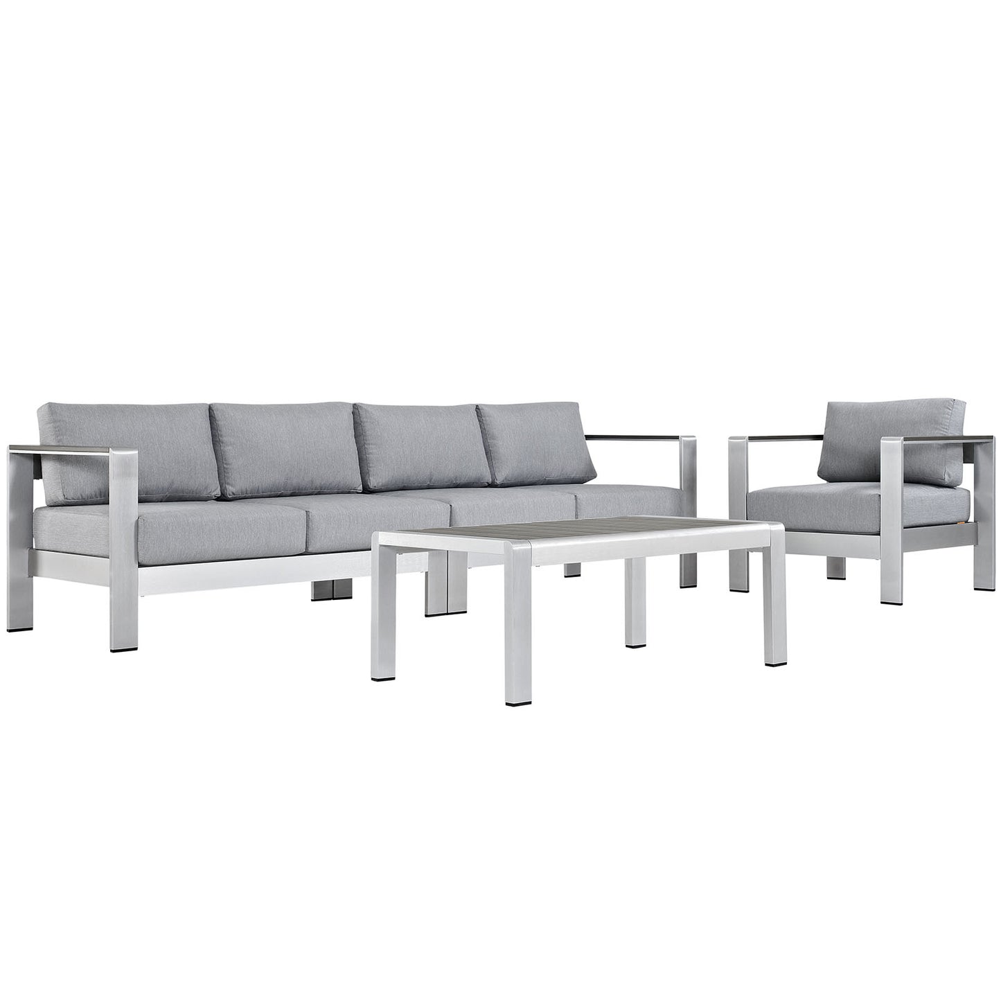 Modway EEI-2563 Shore 4 Piece Outdoor Patio Aluminum Sectional Sofa Set | Outdoor Sofas, Loveseats & Sectionals | Modishstore-26
