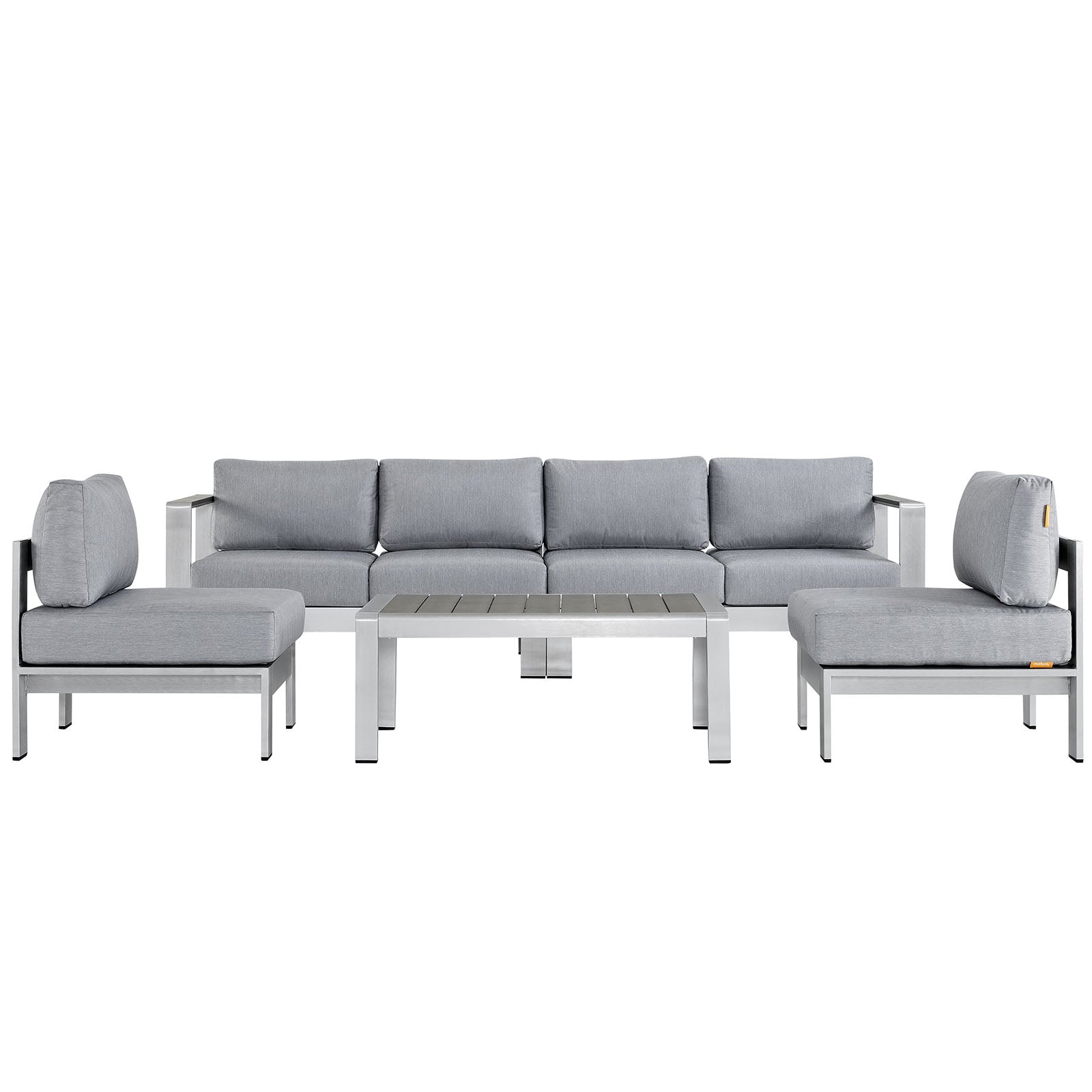 Modway EEI-2564 Shore 5 Piece Outdoor Patio Aluminum Sectional Sofa Set | Outdoor Sofas, Loveseats & Sectionals | Modishstore-26