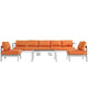 Modway EEI-2565 Shore 6 Piece Outdoor Patio Aluminum Sectional Sofa Set | Outdoor Sofas, Loveseats & Sectionals | Modishstore-24