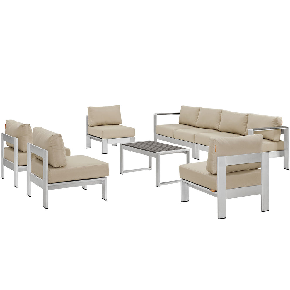 Modway Shore 7 Piece Outdoor Patio Sectional Sofa Set - EEI-2566 | Outdoor Sofas, Loveseats & Sectionals | Modishstore - 4