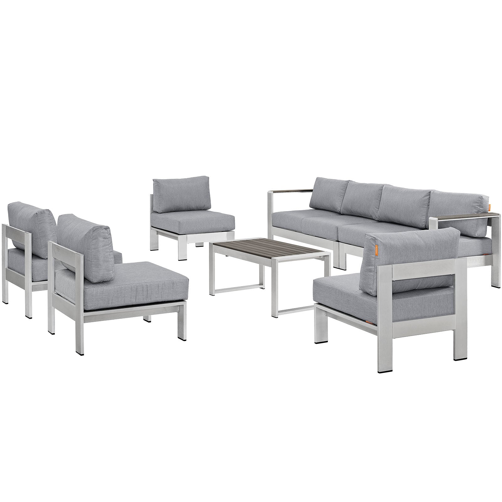 Modway Shore 7 Piece Outdoor Patio Sectional Sofa Set | Outdoor Sofas, Loveseats & Sectionals | Modishstore-27