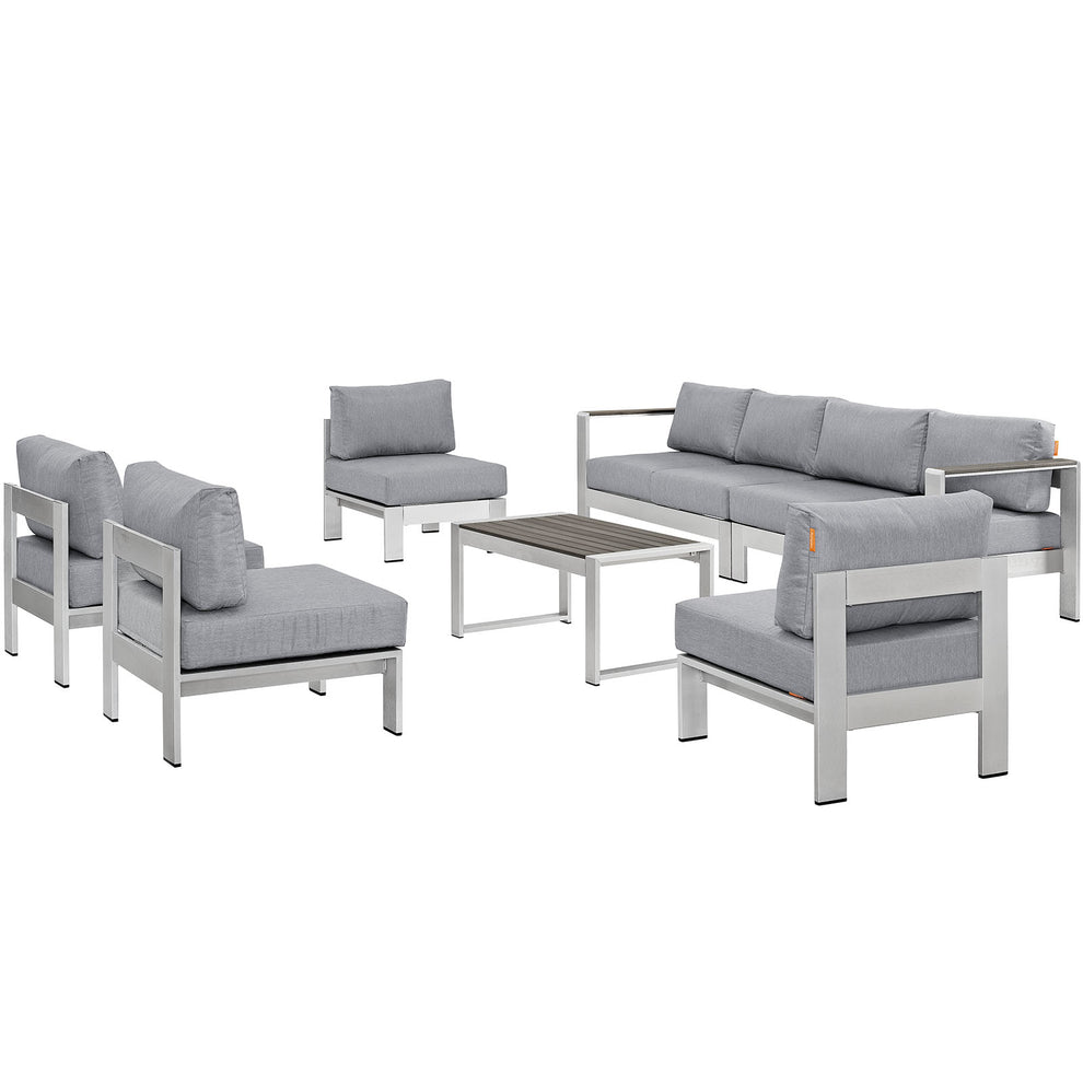 Modway Shore 7 Piece Outdoor Patio Sectional Sofa Set - EEI-2566 | Outdoor Sofas, Loveseats & Sectionals | Modishstore - 3