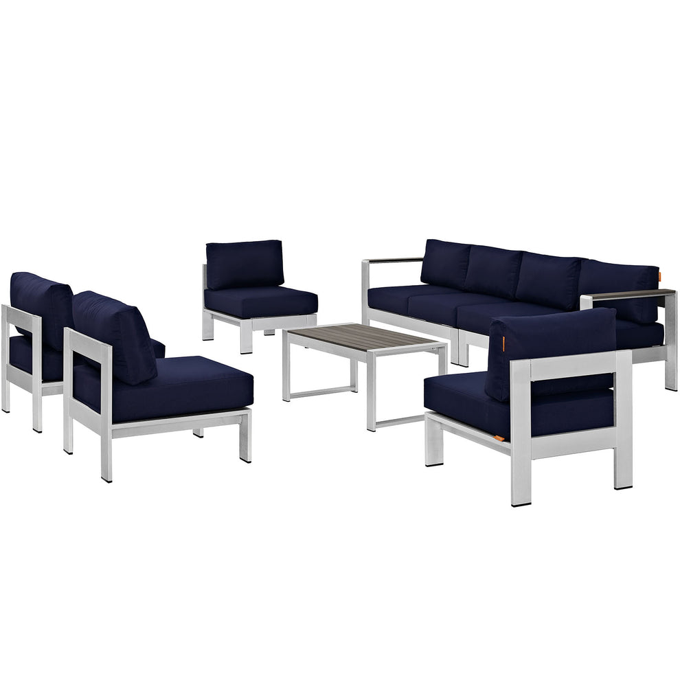 Modway Shore 7 Piece Outdoor Patio Sectional Sofa Set - EEI-2566 | Outdoor Sofas, Loveseats & Sectionals | Modishstore - 2