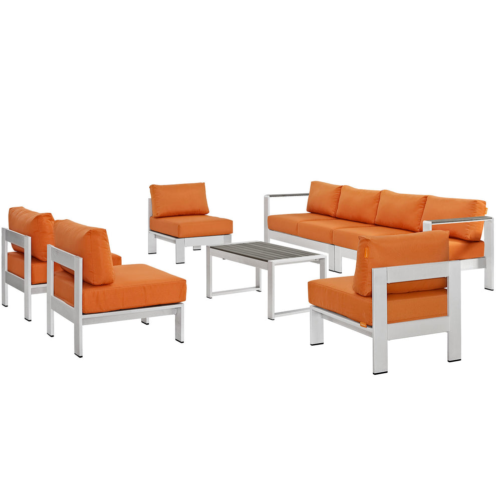 Modway Shore 7 Piece Outdoor Patio Sectional Sofa Set - EEI-2566 | Outdoor Sofas, Loveseats & Sectionals | Modishstore - 1