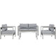 Modway EEI-2567 Shore 4 Piece Outdoor Patio Aluminum Sectional Sofa Set | Outdoor Sofas, Loveseats & Sectionals | Modishstore-19