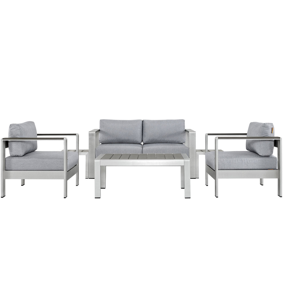Modway EEI-2568 Shore 6 Piece Outdoor Patio Aluminum Sectional Sofa Set - EEI-2568 | Outdoor Sofas, Loveseats & Sectionals | Modishstore - 3