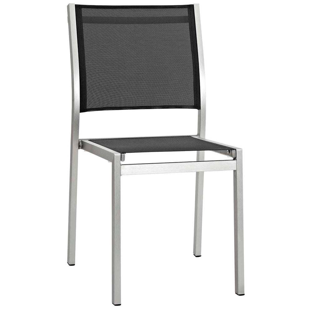 Modway Shore 9 Piece Outdoor Patio Aluminum Dining Set - Silver Black - EEI-2583 | Outdoor Dining Sets | Modishstore - 5