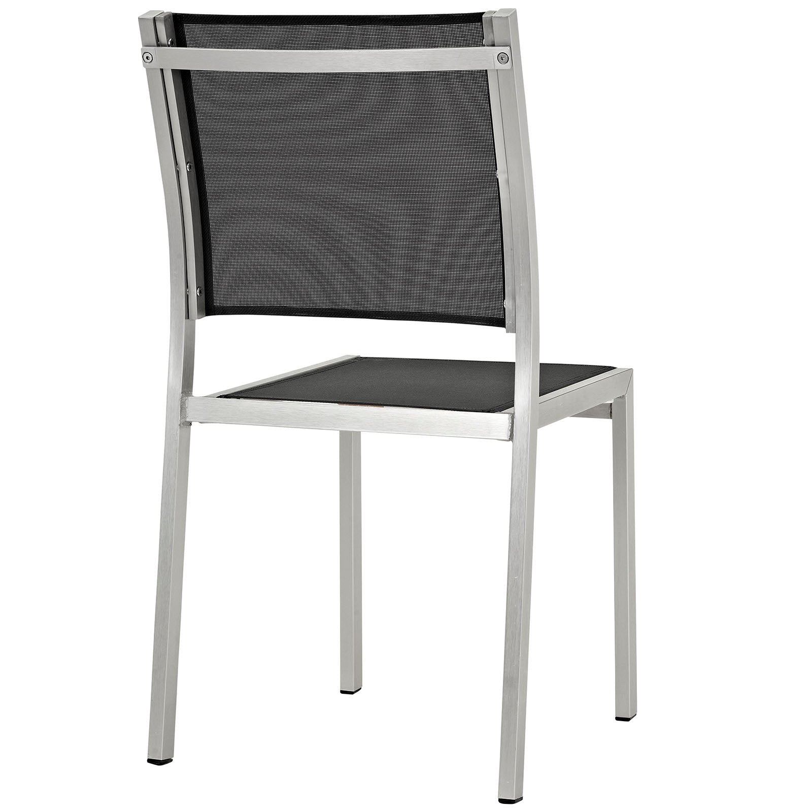 Modway Shore Side Chair Outdoor Patio Aluminum Set of 2 - Silver Black | Outdoor Chairs | Modishstore-9