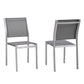 Modway Shore Side Chair Outdoor Patio Aluminum Set of 2 - Silver Black - EEI-2585 | Outdoor Chairs | Modishstore - 2