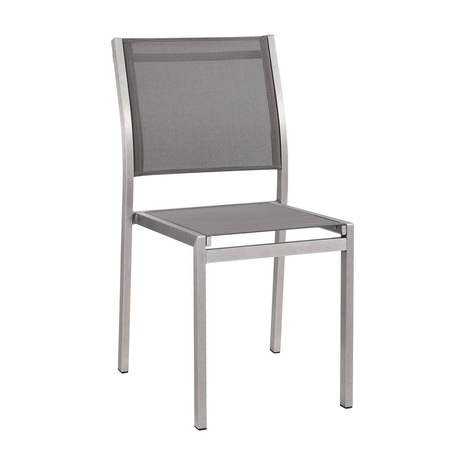 Modway Shore Side Chair Outdoor Patio Aluminum Set of 2 - Silver Black | Outdoor Chairs | Modishstore-3