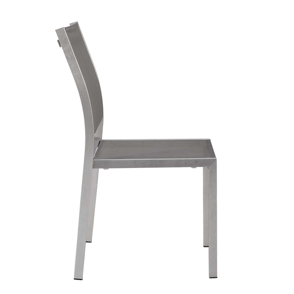 Modway Shore Side Chair Outdoor Patio Aluminum Set of 2 - Silver Black - EEI-2585 | Outdoor Chairs | Modishstore - 4