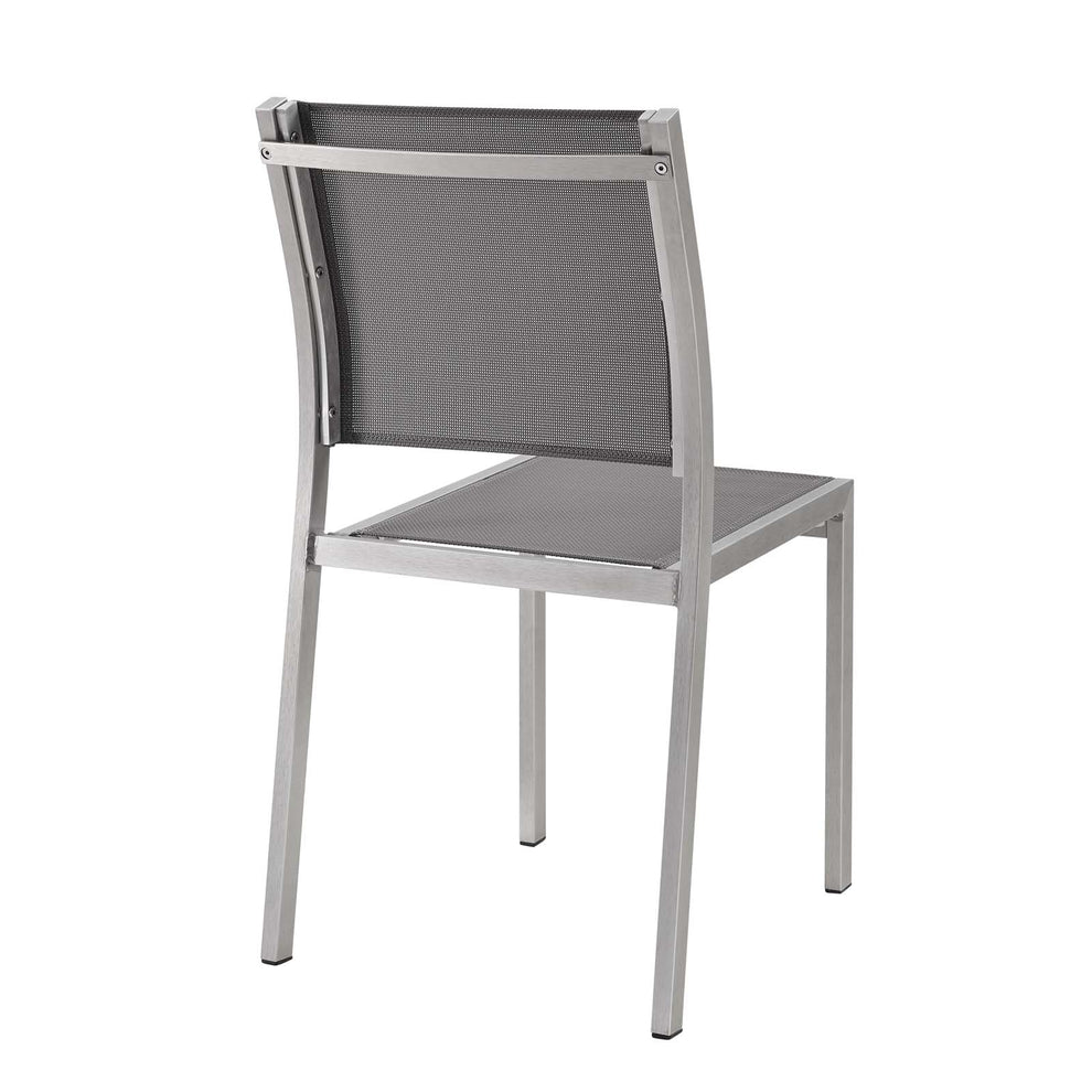 Modway Shore Side Chair Outdoor Patio Aluminum Set of 2 - Silver Black - EEI-2585 | Outdoor Chairs | Modishstore - 5