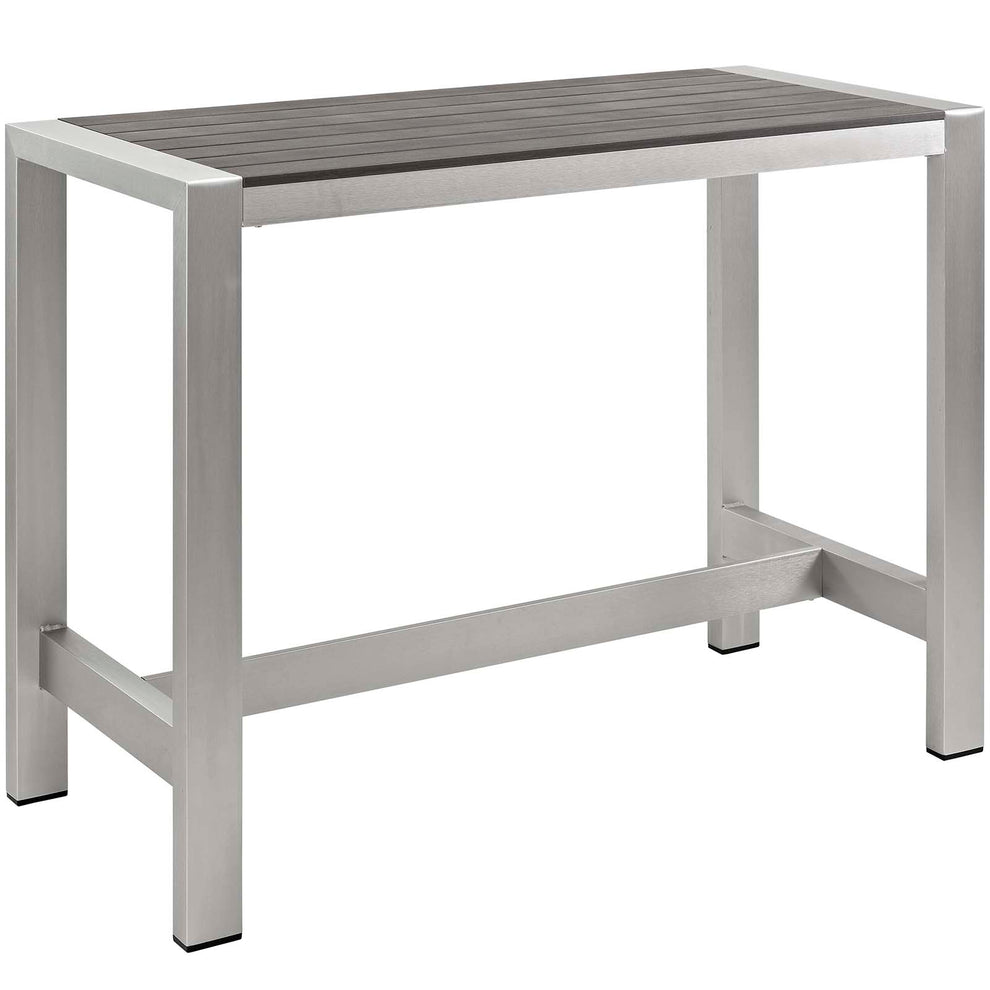 Modway EEI-2588 Shore 5 Piece Outdoor Patio Aluminum Dining Set - Silver Gray - EEI-2588 | Outdoor Dining Sets | Modishstore - 4