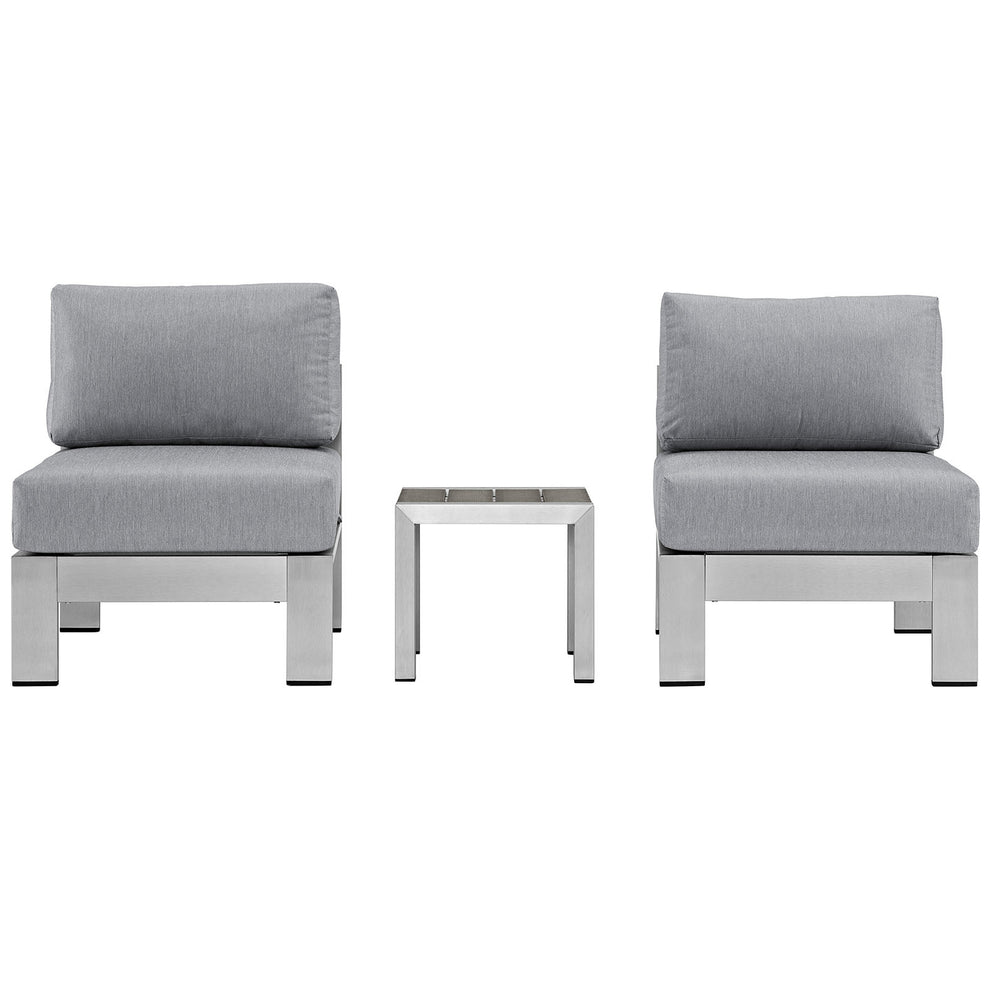 Modway EEI-2598 Shore 3 Piece Outdoor Patio Aluminum Sectional Sofa Set - EEI-2598 | Outdoor Sofas, Loveseats & Sectionals | Modishstore - 3