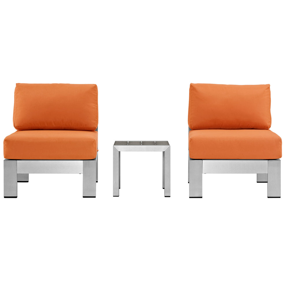 Modway EEI-2598 Shore 3 Piece Outdoor Patio Aluminum Sectional Sofa Set - EEI-2598 | Outdoor Sofas, Loveseats & Sectionals | Modishstore - 1