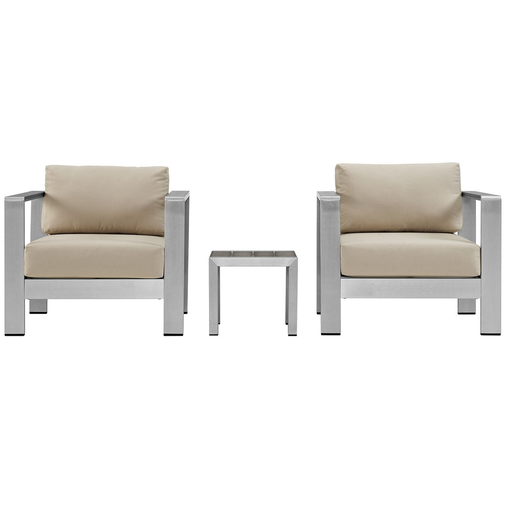 Modway EEI-2599 Shore 3 Piece Outdoor Patio Aluminum Sectional Sofa Set - EEI-2599 | Outdoor Sofas, Loveseats & Sectionals | Modishstore - 4