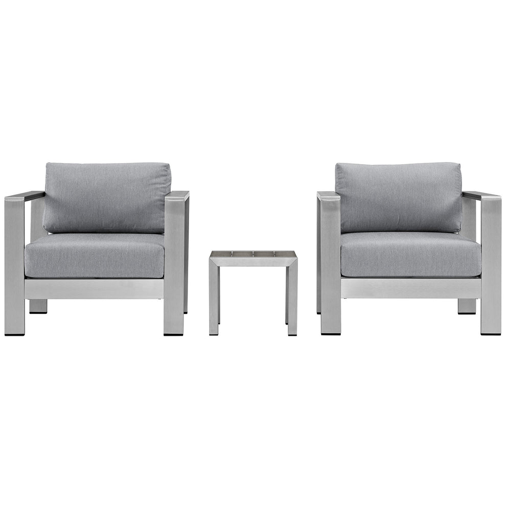 Modway EEI-2599 Shore 3 Piece Outdoor Patio Aluminum Sectional Sofa Set - EEI-2599 | Outdoor Sofas, Loveseats & Sectionals | Modishstore - 3