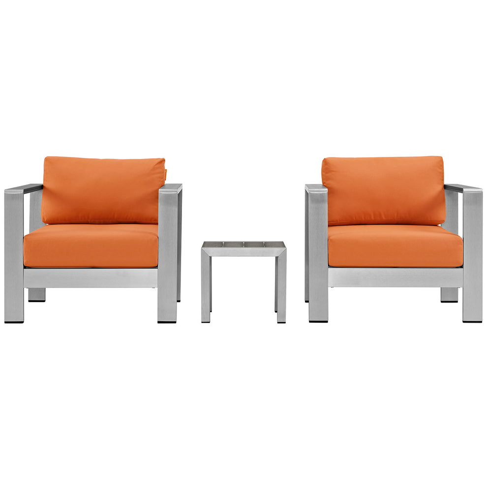 Modway EEI-2599 Shore 3 Piece Outdoor Patio Aluminum Sectional Sofa Set - EEI-2599 | Outdoor Sofas, Loveseats & Sectionals | Modishstore - 1